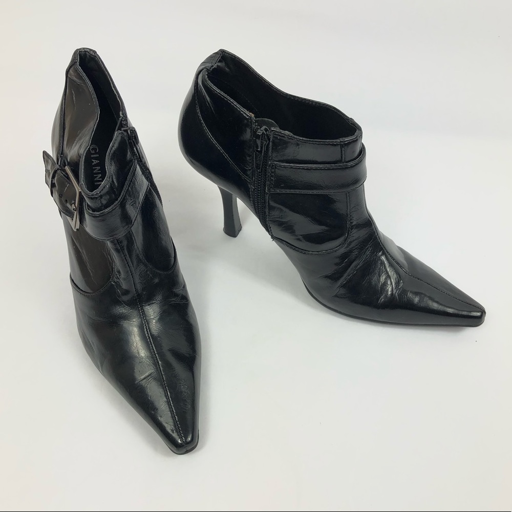 Gianni Bini Black Pointed Toe Ankle Booties Size 6M - Picture 4 of 13